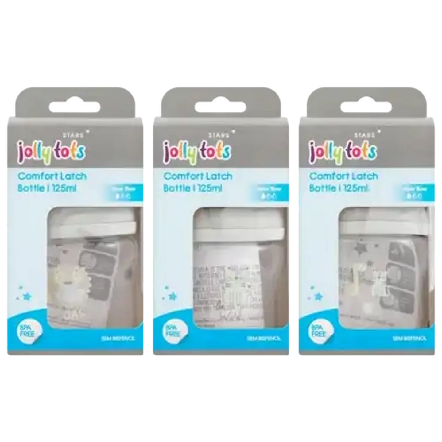 Image of Jolly Tots Comfort Latch Bottle 125ml (Design May Vary)