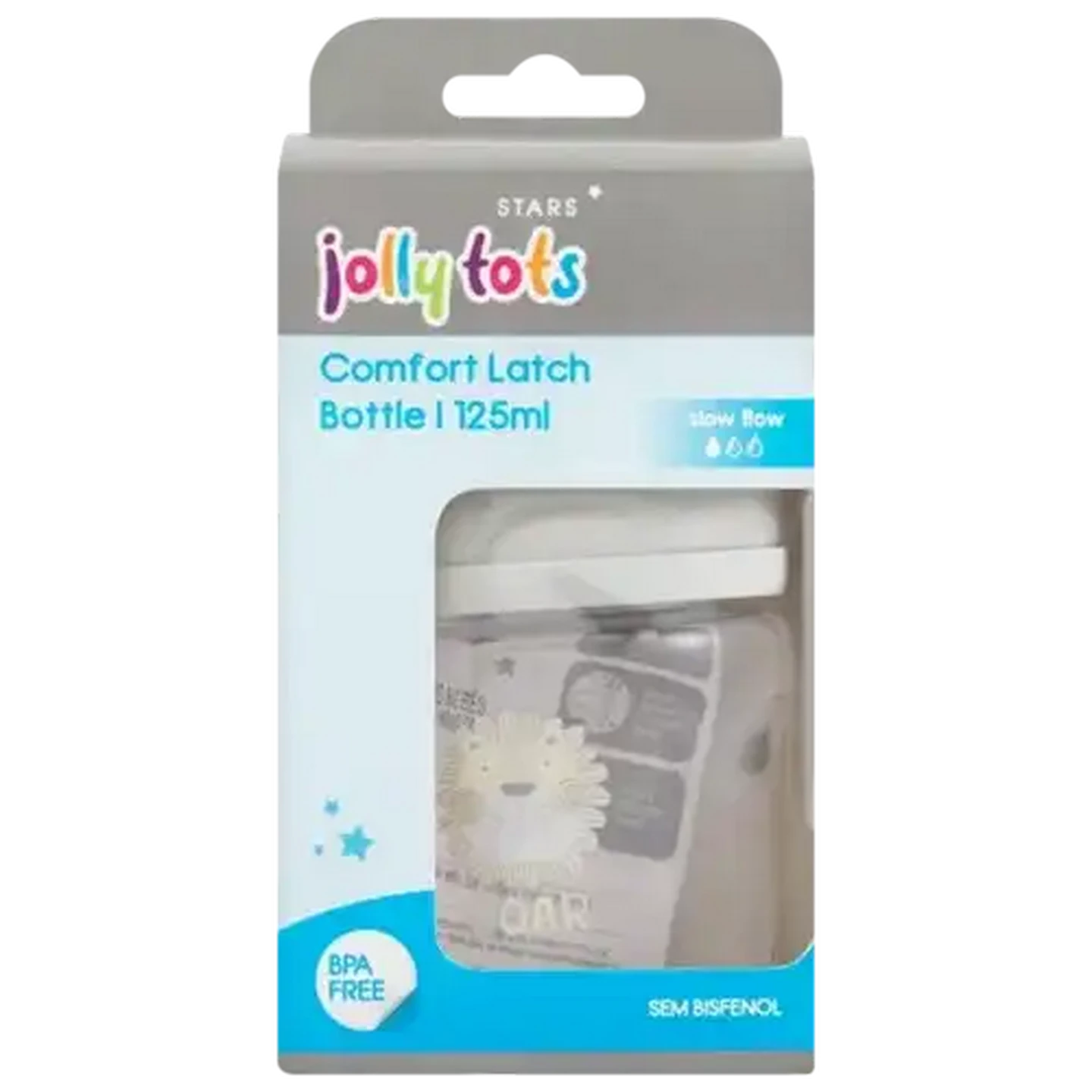 Image of Jolly Tots Comfort Latch Bottle 125ml (Design May Vary)