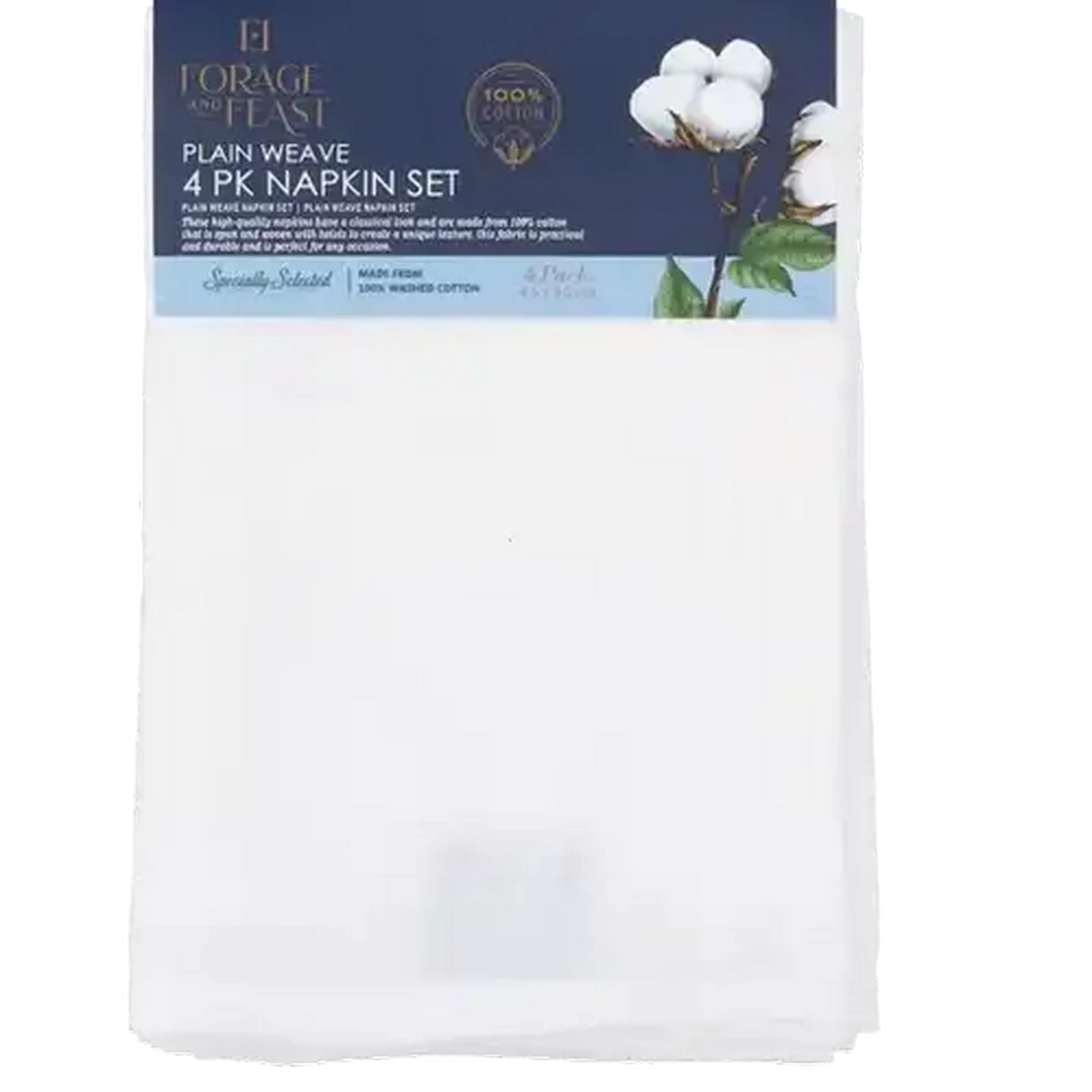 Image of Forage And Feast White Plain Weave Napkin Set 45 x 45cm 4-Pack