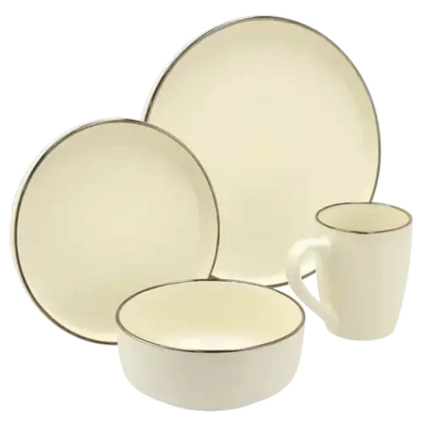 Image of Cream Gold Rim Dinner Plate 26cm