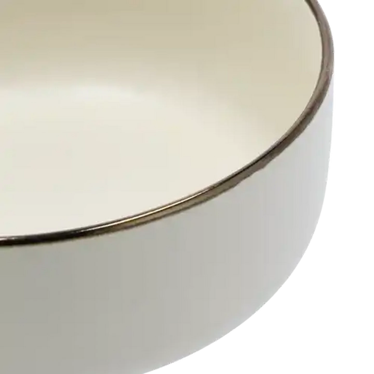 Image of Cream Gold Rim Bowl 15.5cm