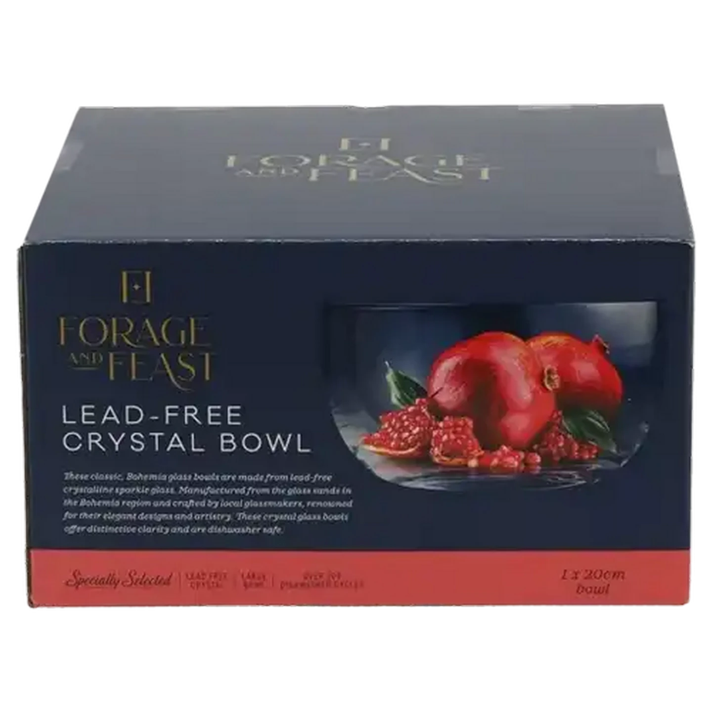 Image of Forage And Feast Lead-Free Crystal Glass Bowl 20cm
