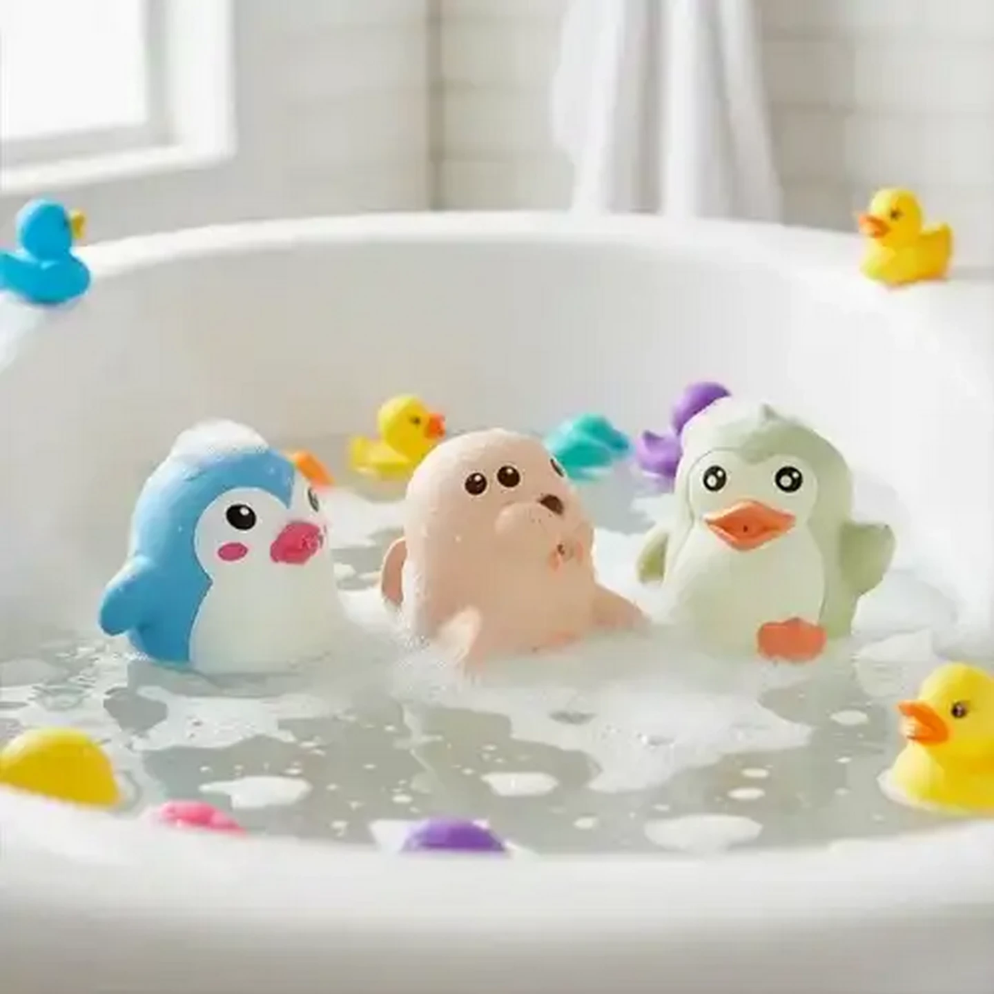 Image of Jolly Tots Fully Sealed Bath Toy 3 Months + 3-Pack