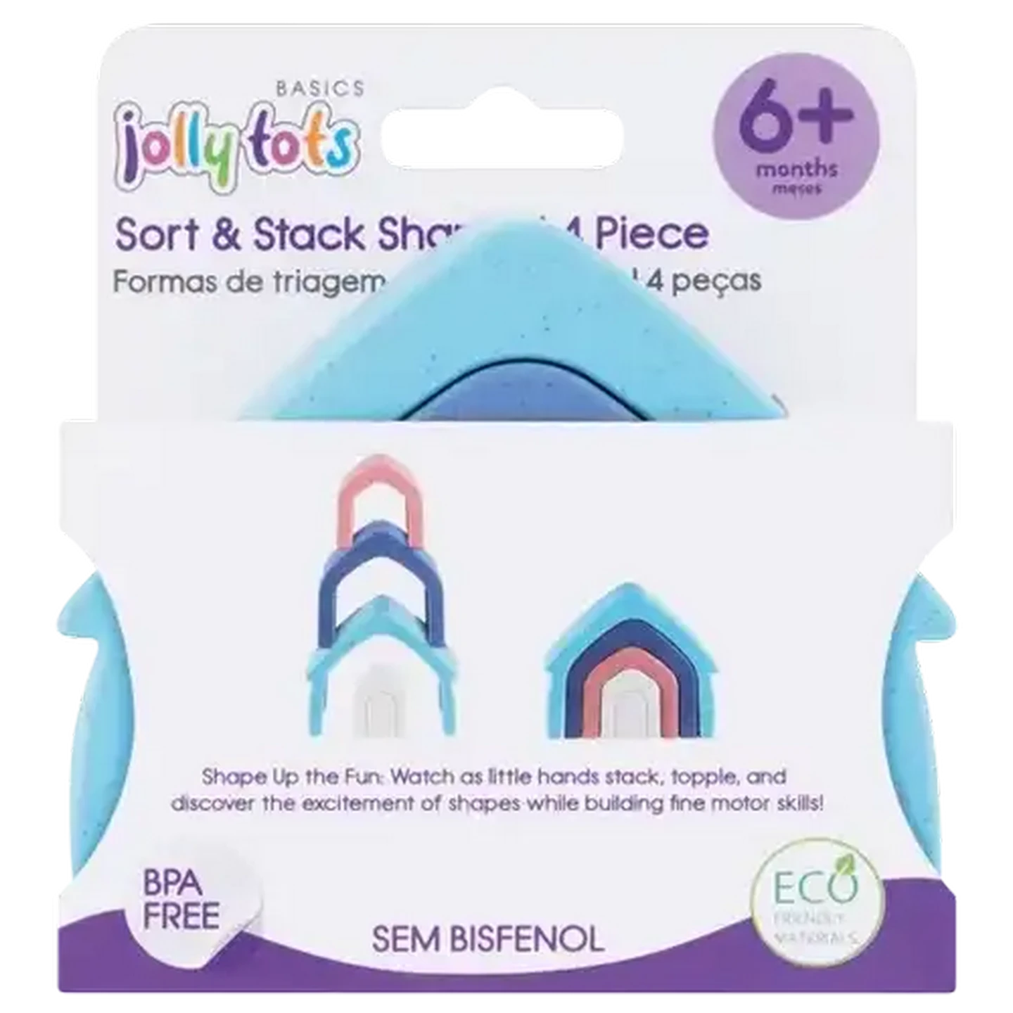 Image of Jolly Tots Sort & Stack Shapes 6 Months+ 4-Pack