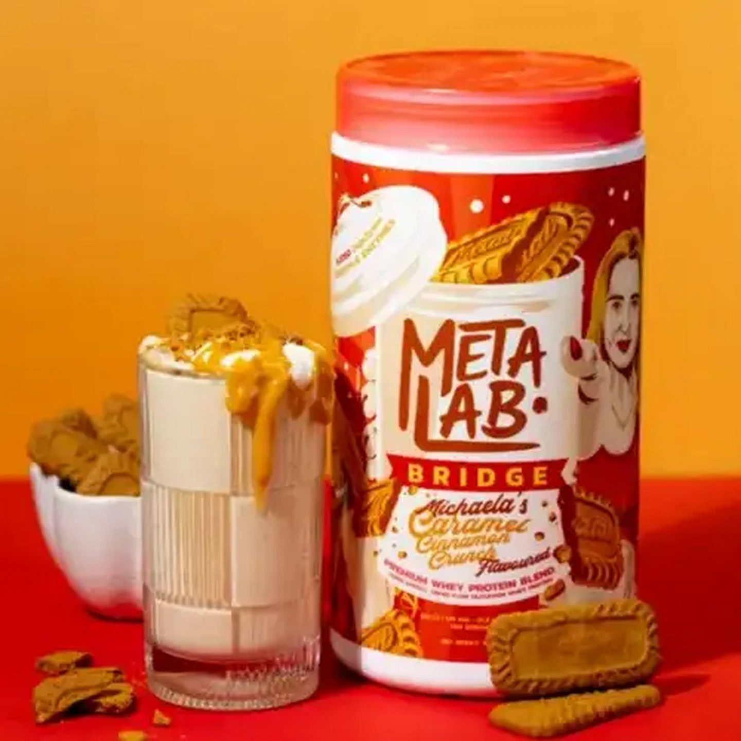 Image of METALAB BRIDGE Caramel Cinnamon Crunch Premium Whey Protein Blend 900g