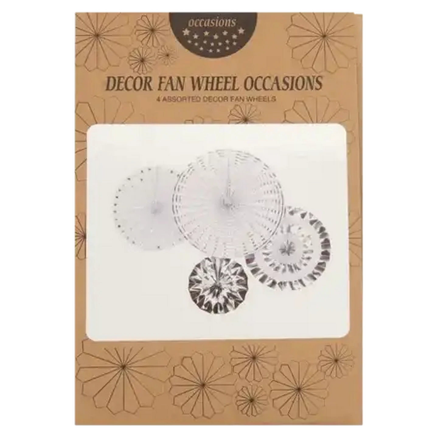 Image of Occasions Silver Decor Fan Wheel 4-Pack