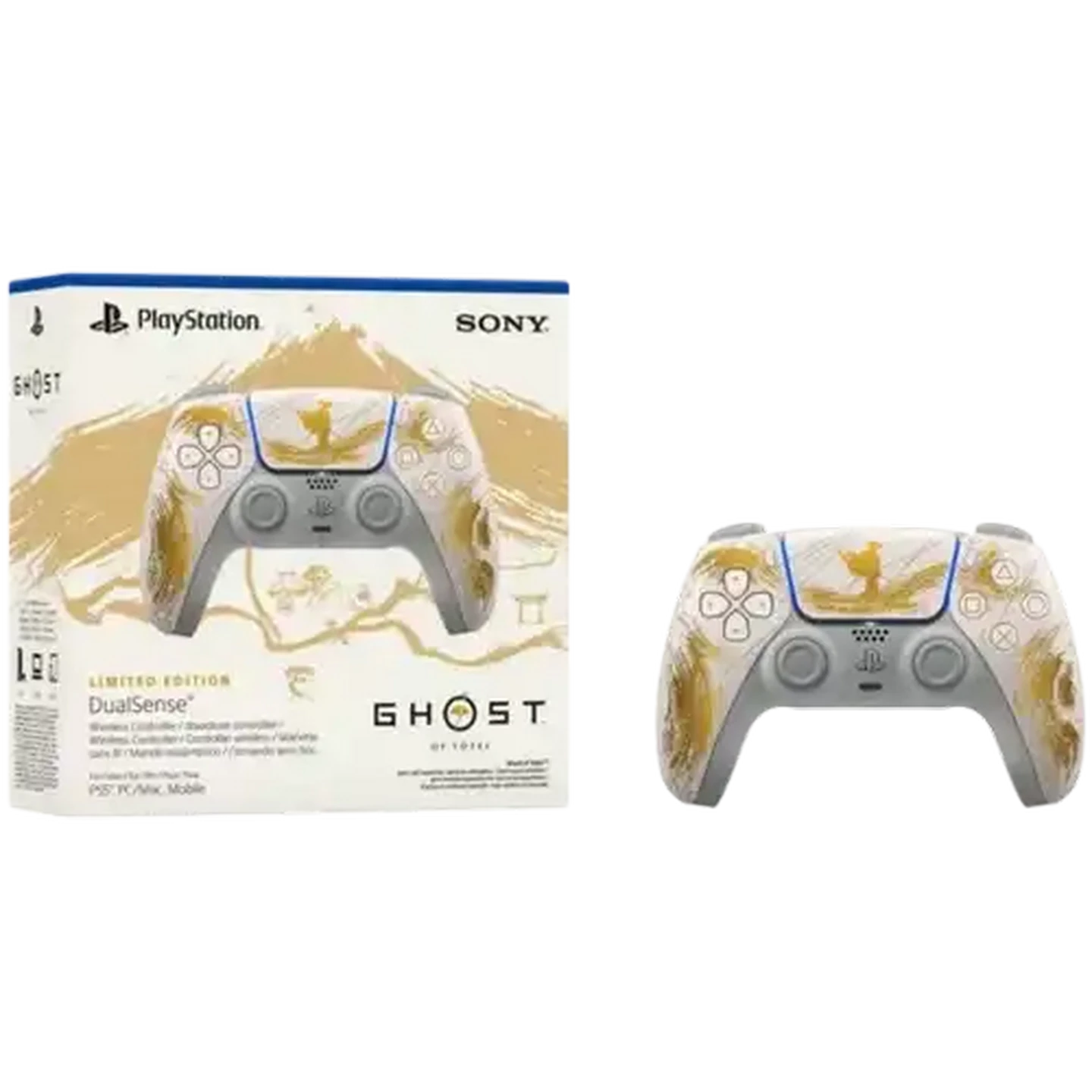 Image of PlayStation 5 DualSense Gold Ghost of Yōtei Limited Edition Wireless Controller