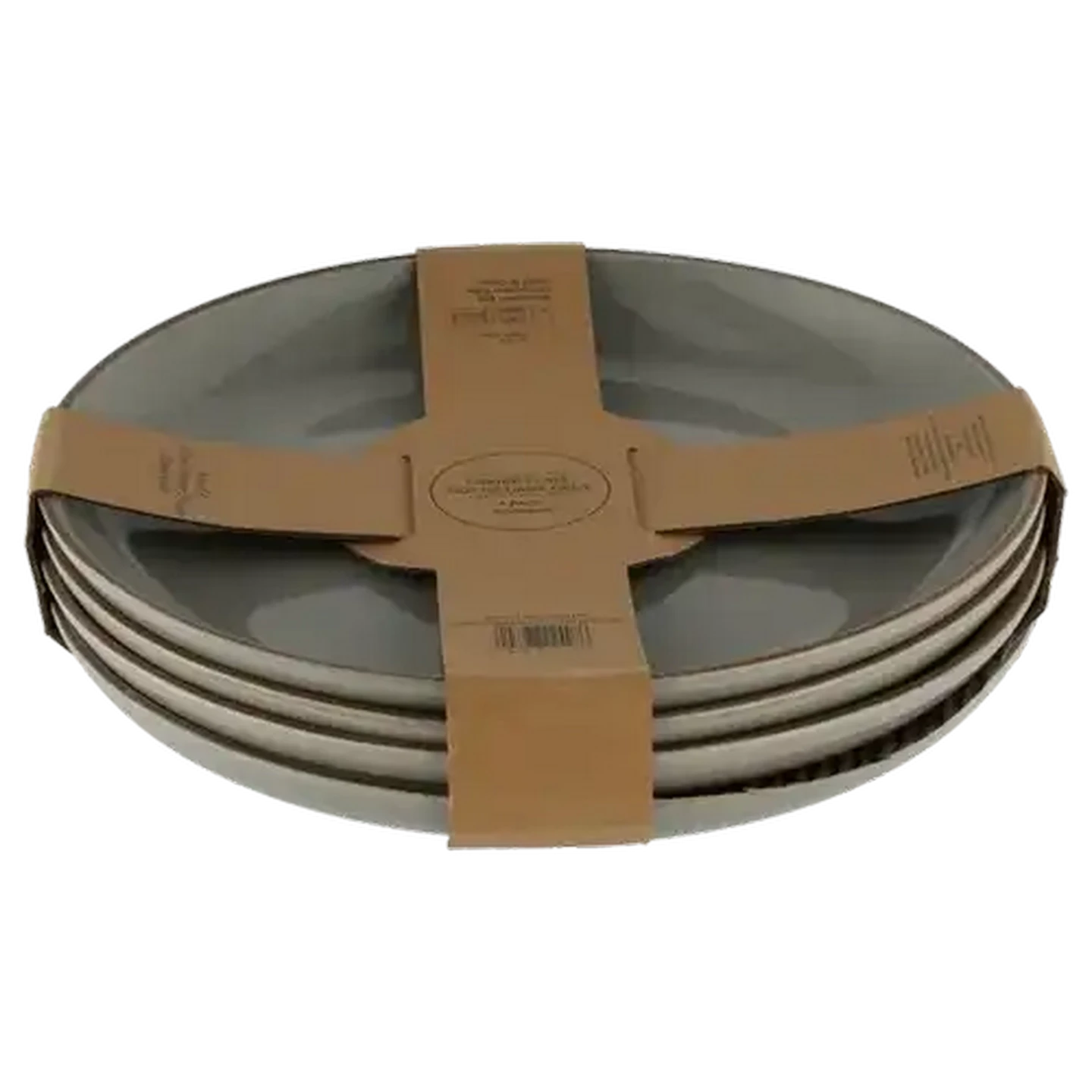 Image of Rustic Dark Grey Dinner Plates 27cm 4-Pack