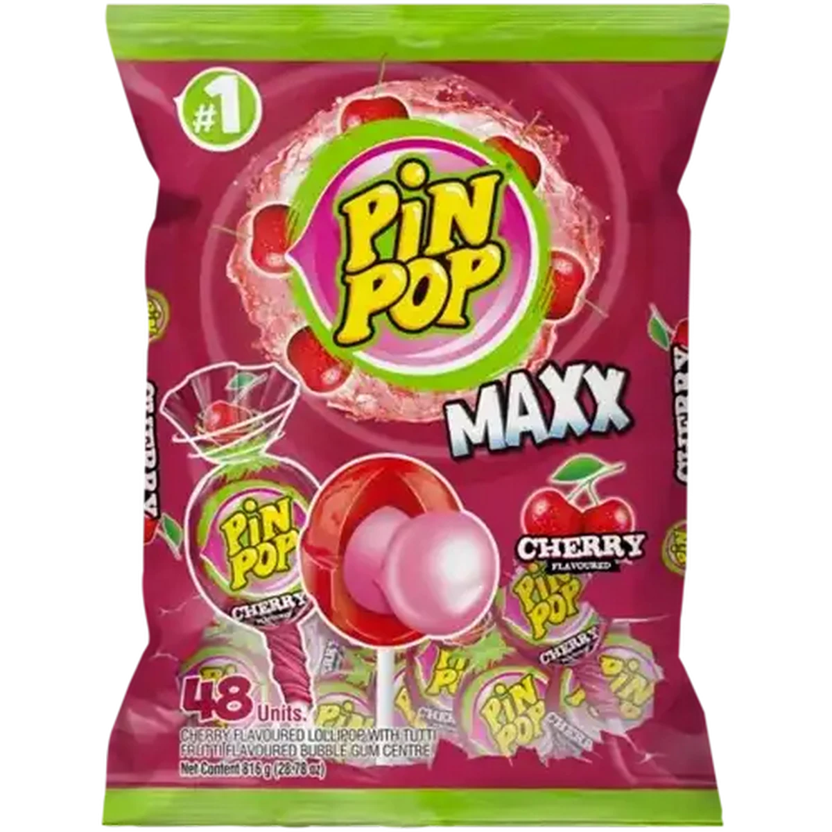 Checkers Sixty60 | Pin Pop Maxx Cherry Flavoured Lollipops 48 Pack