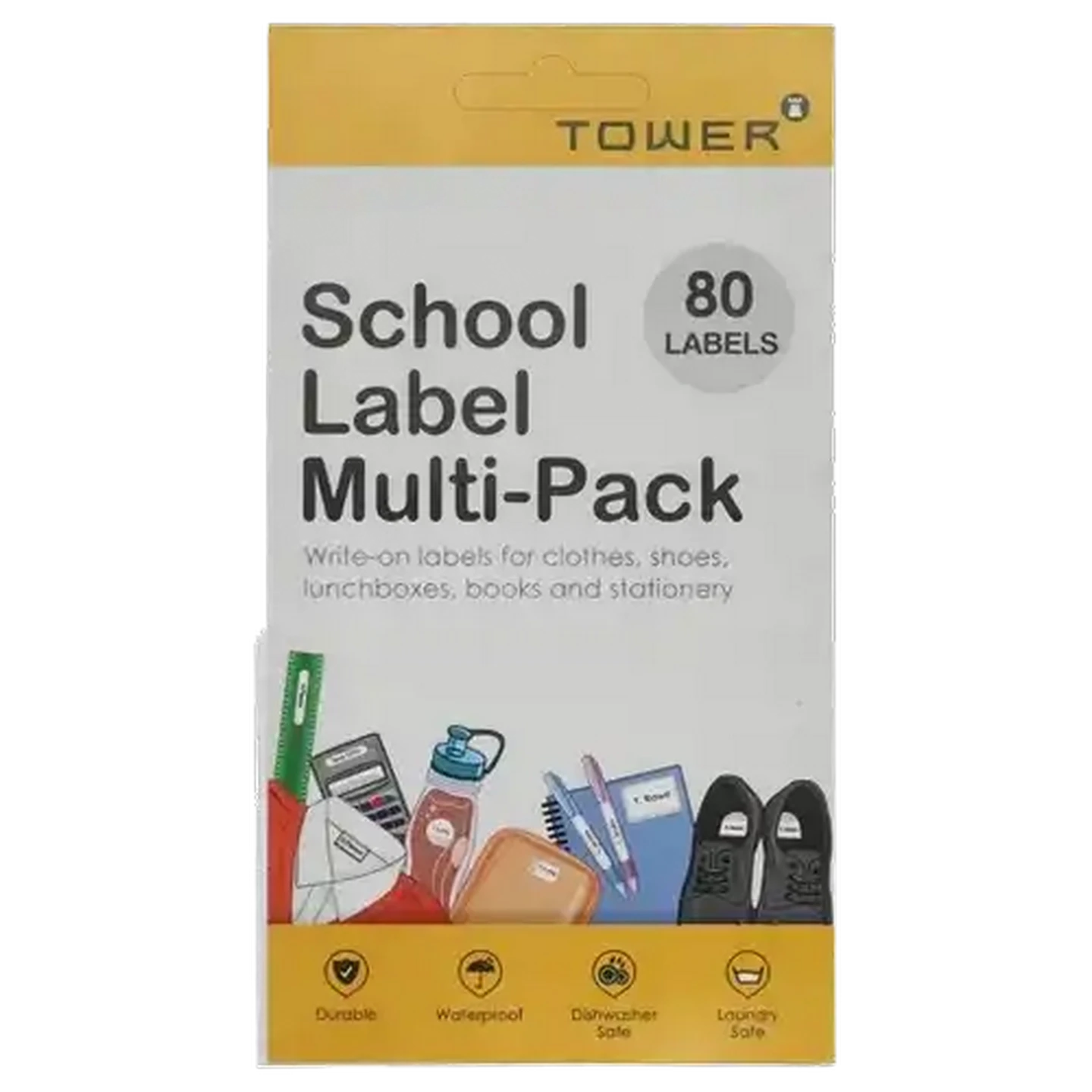 Image of Tower School Label Multi-Pack 80 Piece