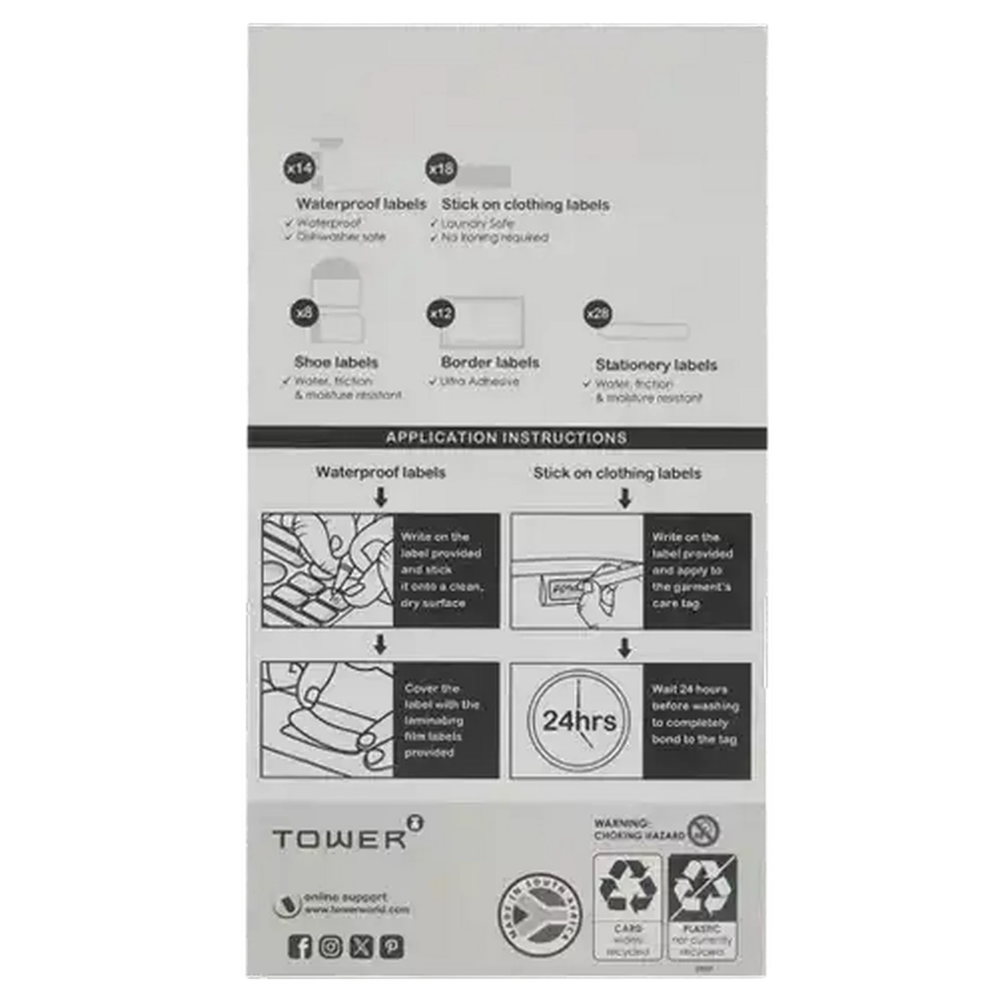 Image of Tower School Label Multi-Pack 80 Piece