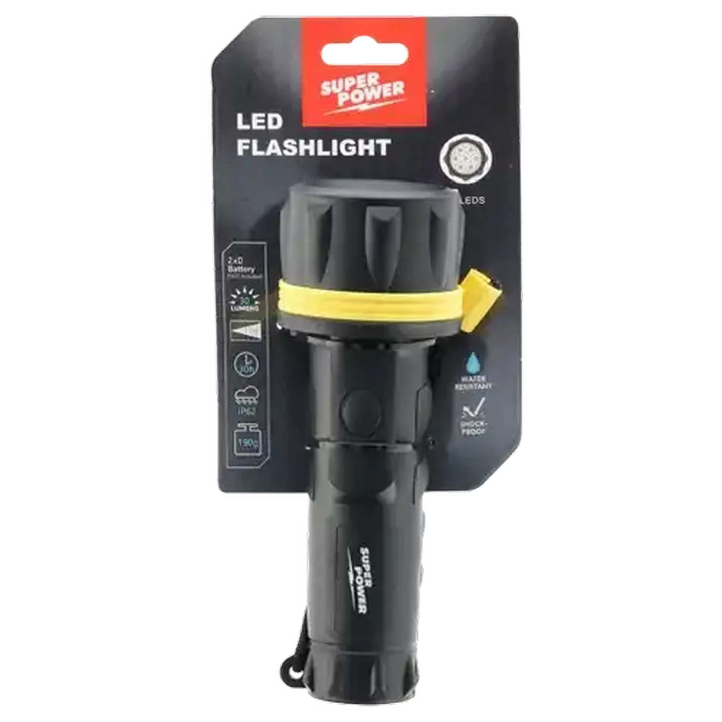Image of Super Power LED Rubber Flashlight 30 Lumens