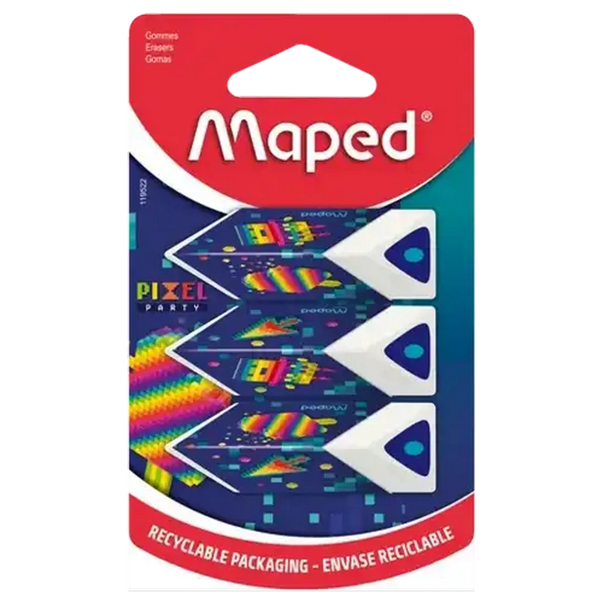 Checkers Sixty60 | Maped® Pixel Party Pyramid Eraser 3-Pack