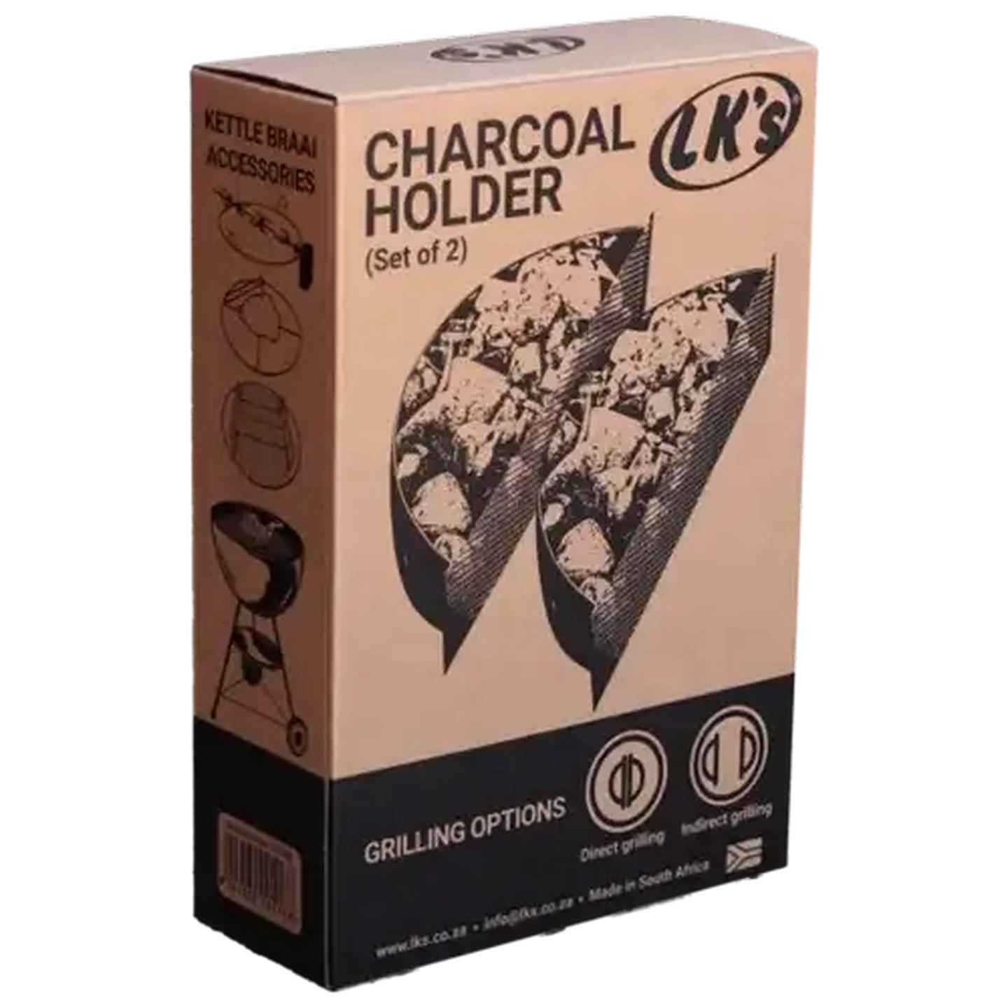 Image of LK’s Chrome Kettle Braai Charcoal Holder Set