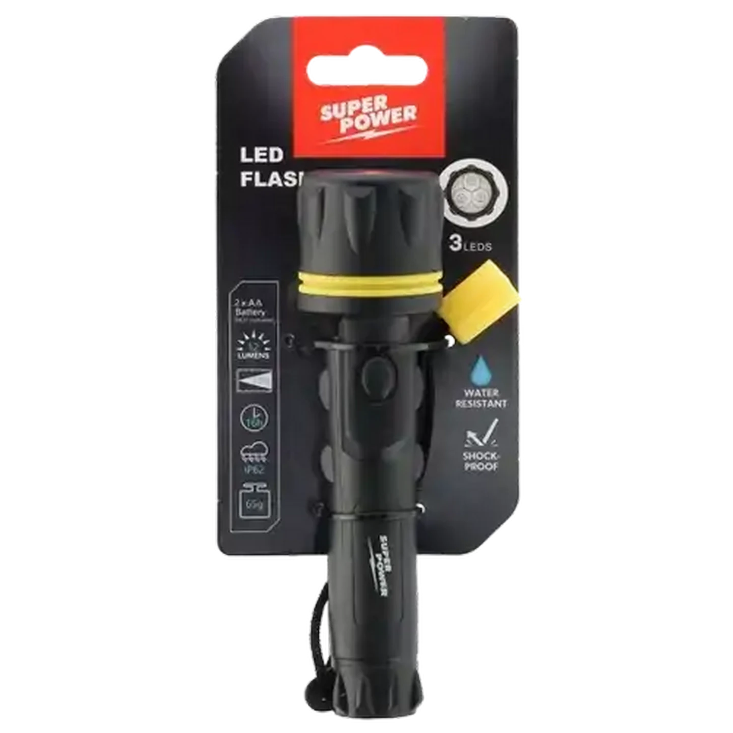 Image of Super Power LED Rubber Flashlight 12 Lumens