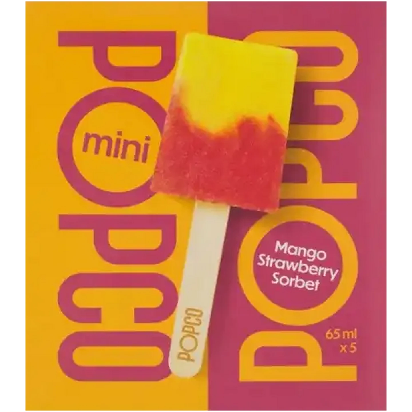 Image of POPCO Mango Strawberry Mini Sorbet 5 x 65ml