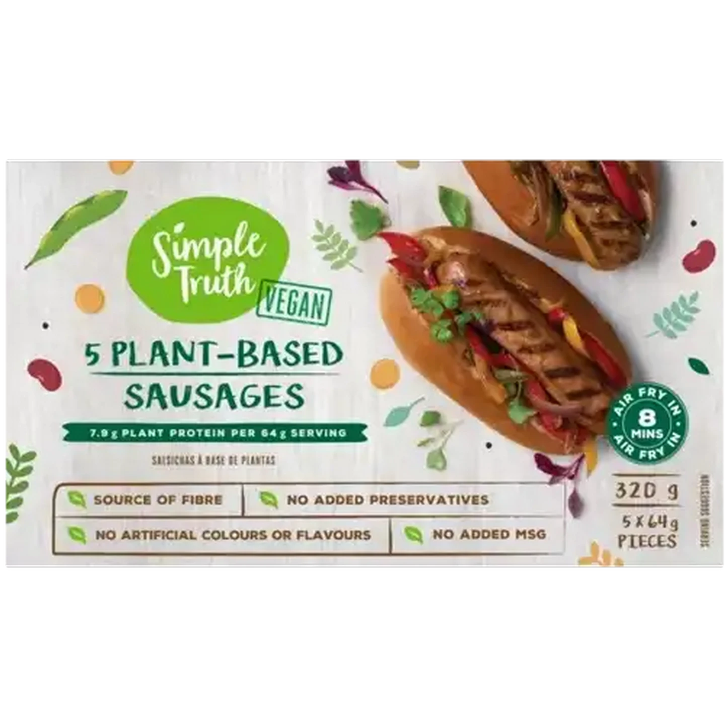 Checkers Sixty60 | Simple Truth Frozen Plant-Based Sausages 5 x 64g