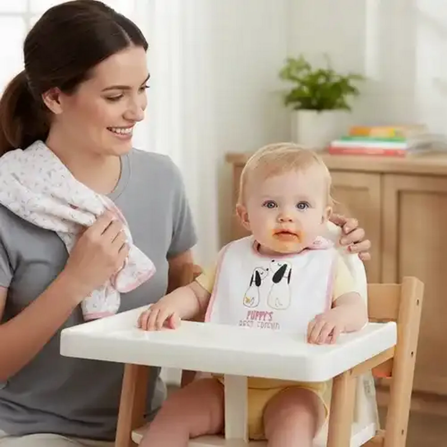 Image of Jolly Tots Basics Baby Bib & Burp Cloth Set 4 Piece
