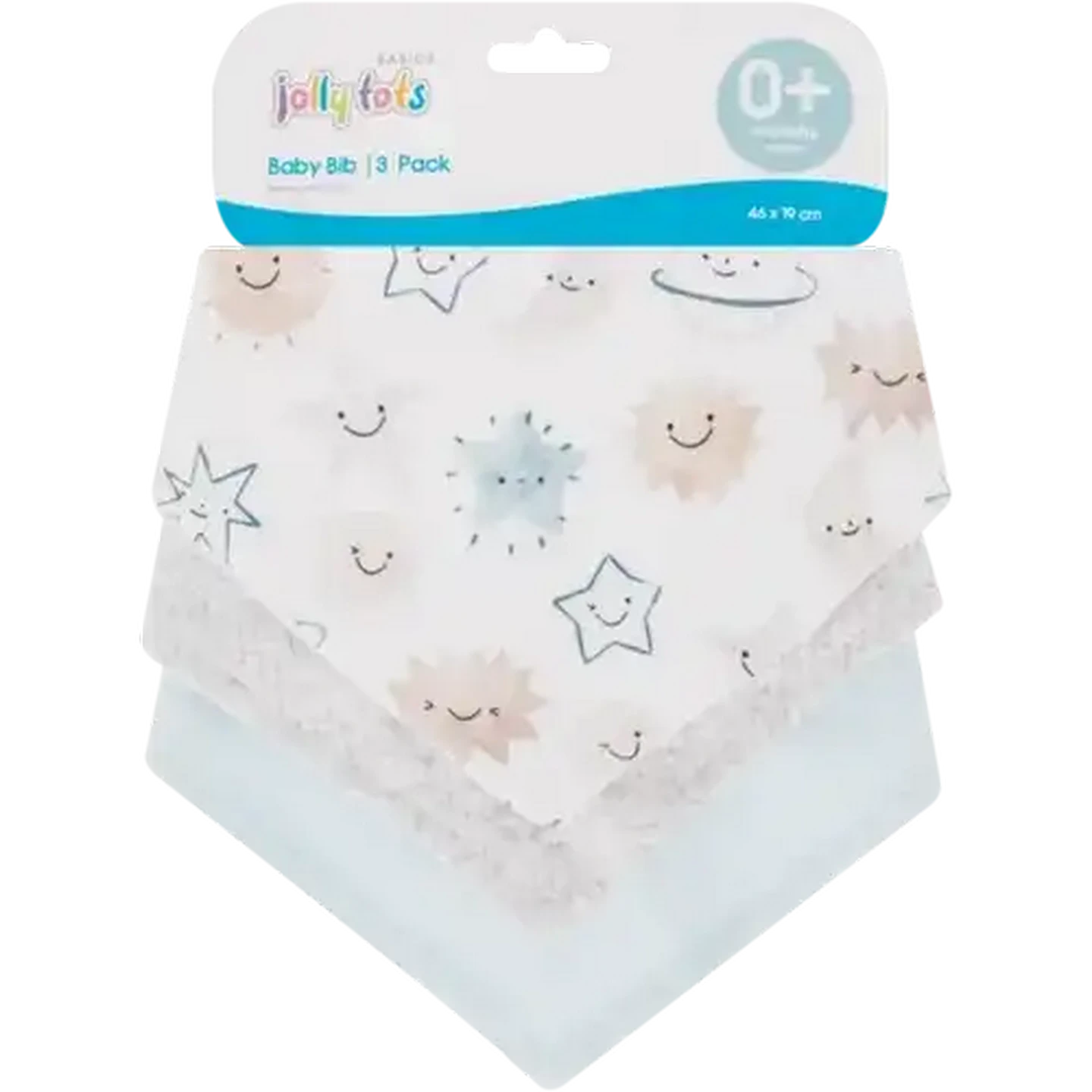 Image of Jolly Tots Basics Baby Bandana Bibs 3-Pack (Print May Vary)