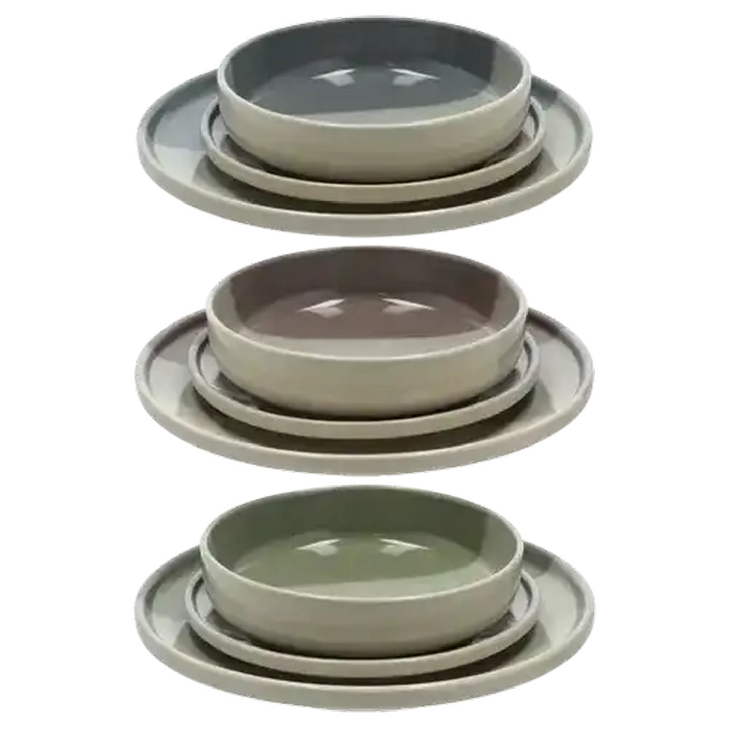 Image of Graded Tones Stoneware Dinner Set 12 Piece (Colour May Vary)