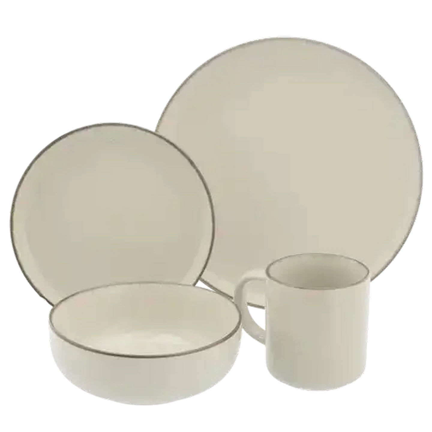 CREAM SODA & KANOTEX アンティークプレート　2点セット Checkers Sixty60 | Cream Rim Stoneware Dinner Set 16 Piece