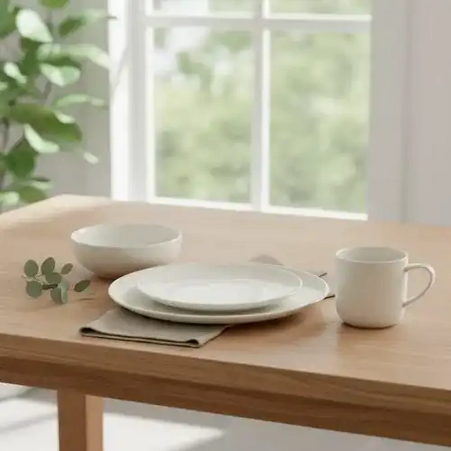 アムネ　ランチョン　シン　セット Checkers Sixty60 | Alpine White Dinner Set 16-Piece