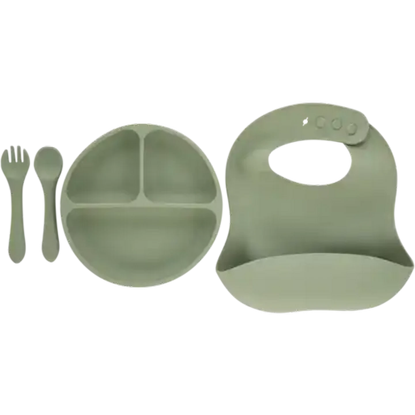Image of Jolly Tots Silicone Feeding Set 4 Piece (Colour May Vary)
