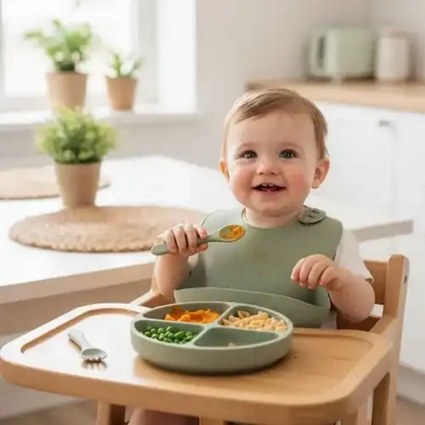 Image of Jolly Tots Silicone Feeding Set 4 Piece (Colour May Vary)