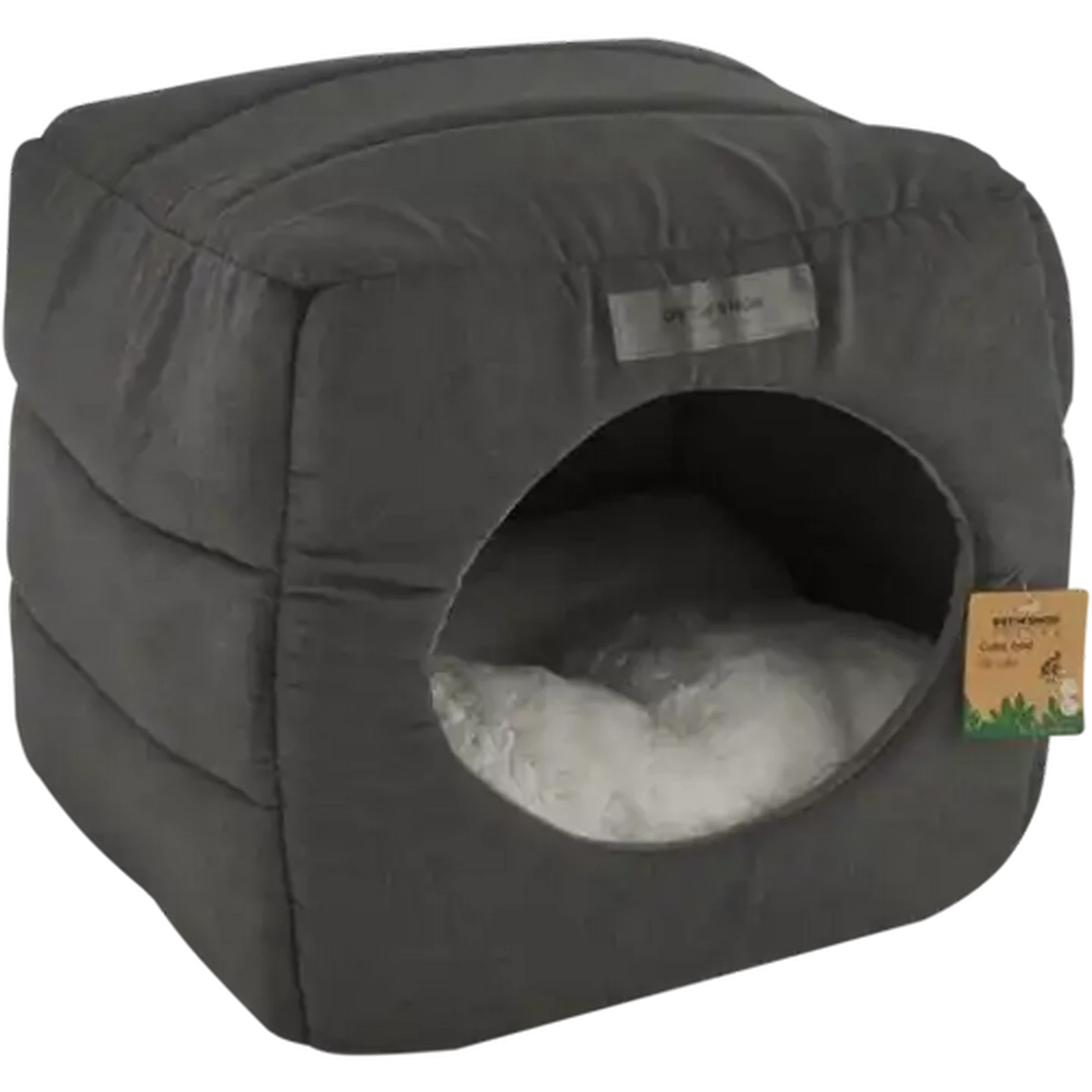 Checkers Sixty60 | Petshop Feline Grey Cube Bed for Cats 400mm x