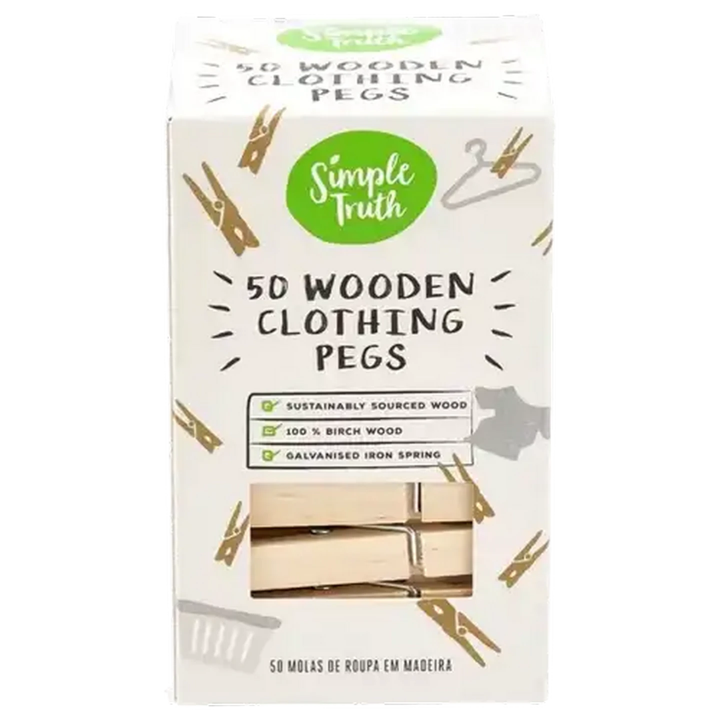 Image of Simple Truth Wooden Clothing Pegs 50-Piece