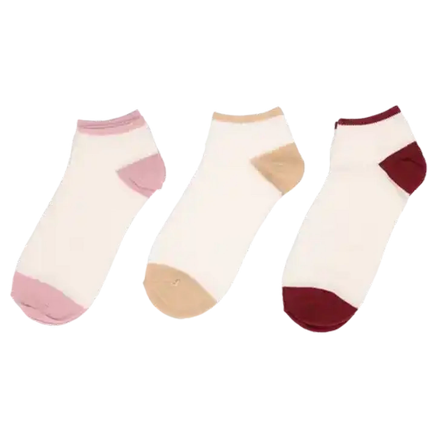 Image of Bare Basics Ladies Low Cut Heel & Toe Socks Size 4-7 3-Pack