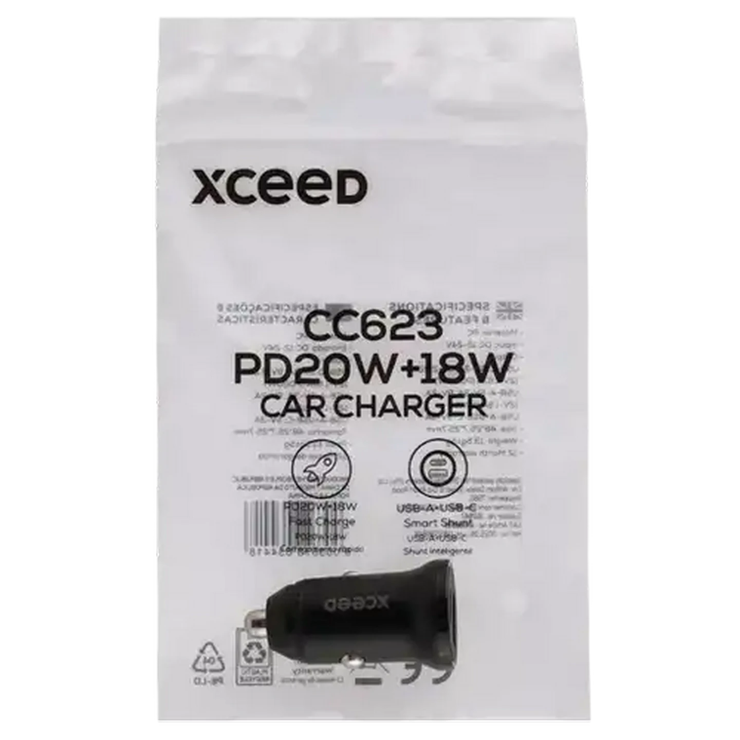 Image of Xceed Talk Black CC623 PD20W & 18W Car Charger