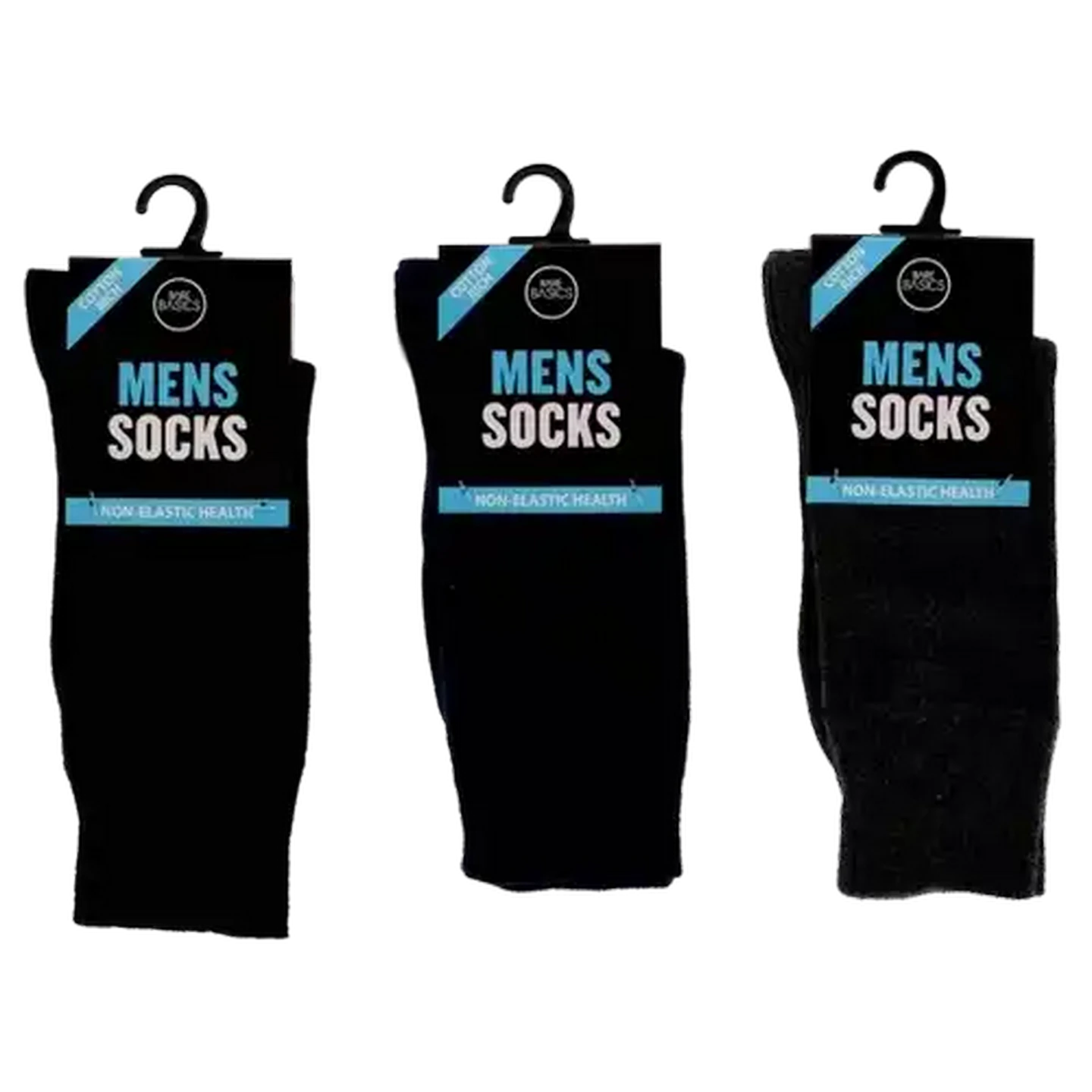 Image of Bare Basics Mens Cotton Rich Non-Elastic Health Socks 7-11 (Colour May Vary)