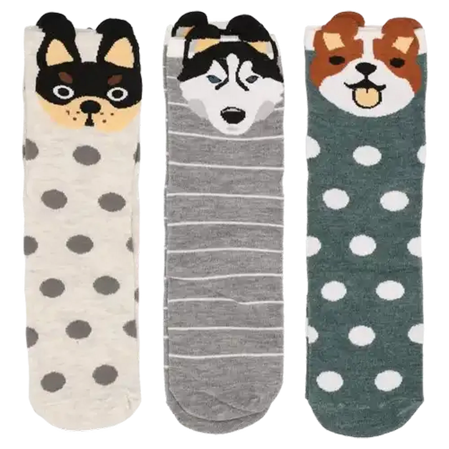 Image of Bare Basics Ladies Cotton Rich Dog Anklet Socks Size 4-7 3-Pack (Design May Vary)