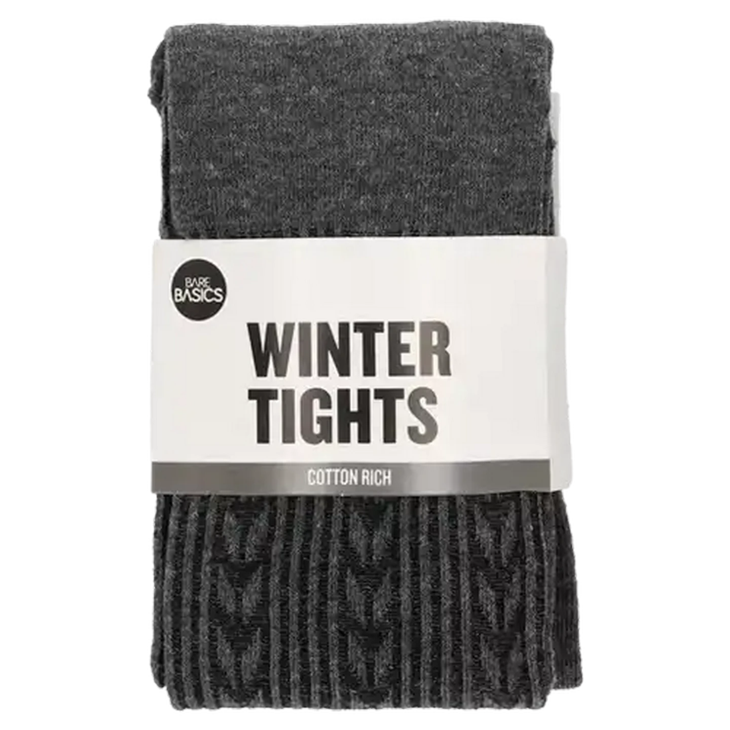 Image of Bare Basics Medium Grey Ladies Cotton-Rich Winter Tights (Colour May Vary)