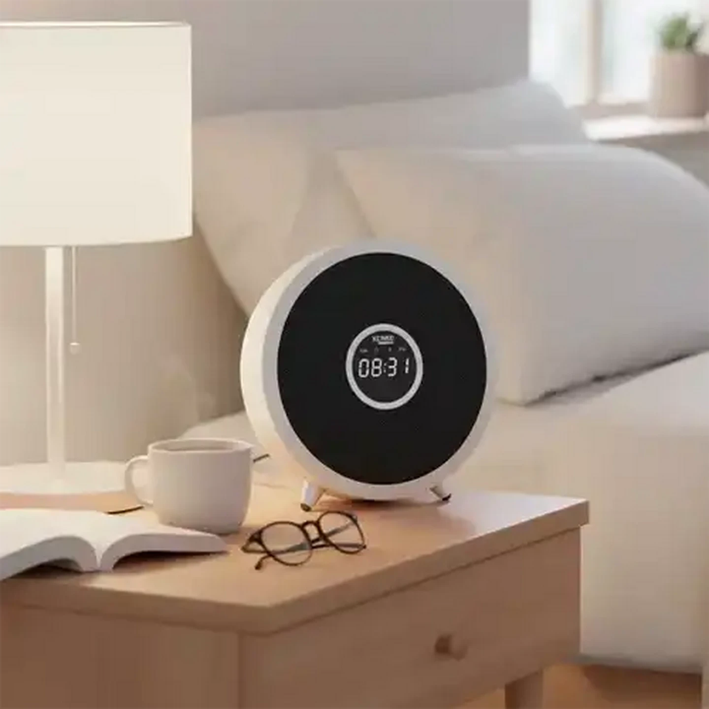 Image of Xceed Pulse White Portable Tabletop Speaker with Clock 16W
