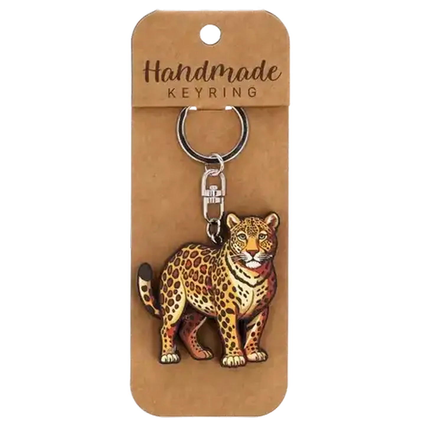 Souvenir and Boredom キーチャーム Checkers Sixty60 | Shapiro Wood Leopard Handmade Keyring