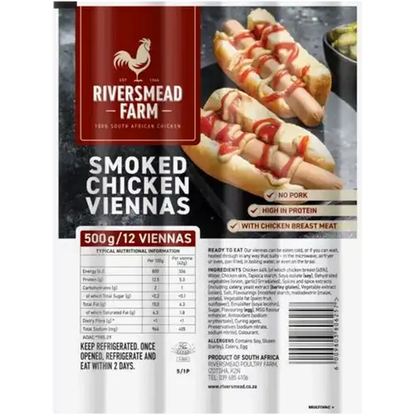 Checkers Sixty60 | Riversmead Farm Smoked Chicken Viennas 12 Pack
