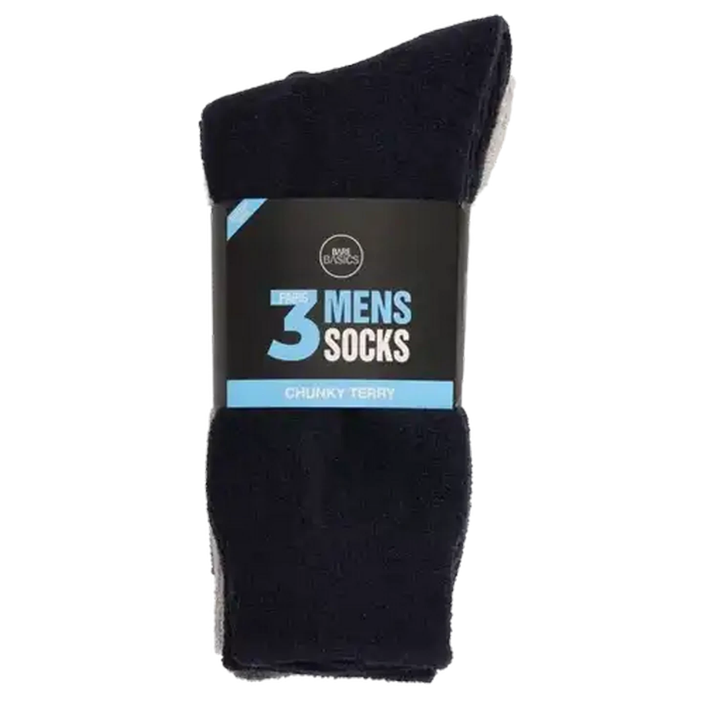 Image of Bare Basics Cotton Rich Chunky Terry Men's Socks Size 7-11 3-Pack