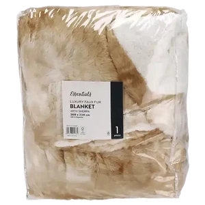 Checkers Sixty60 | Essentials Stone Luxury Faux Fur Blanket with