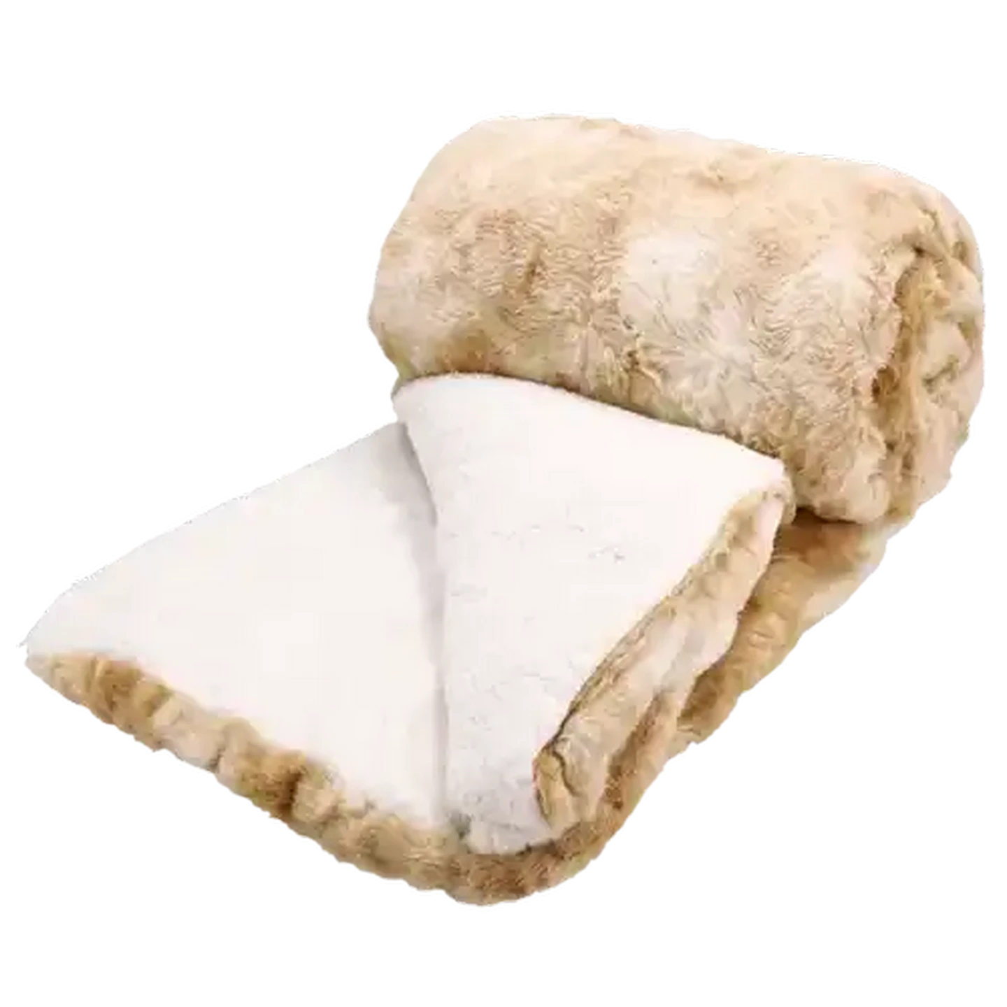 Image of Essentials Stone Luxury Faux Fur Blanket with Sherpa 200 x 220cm