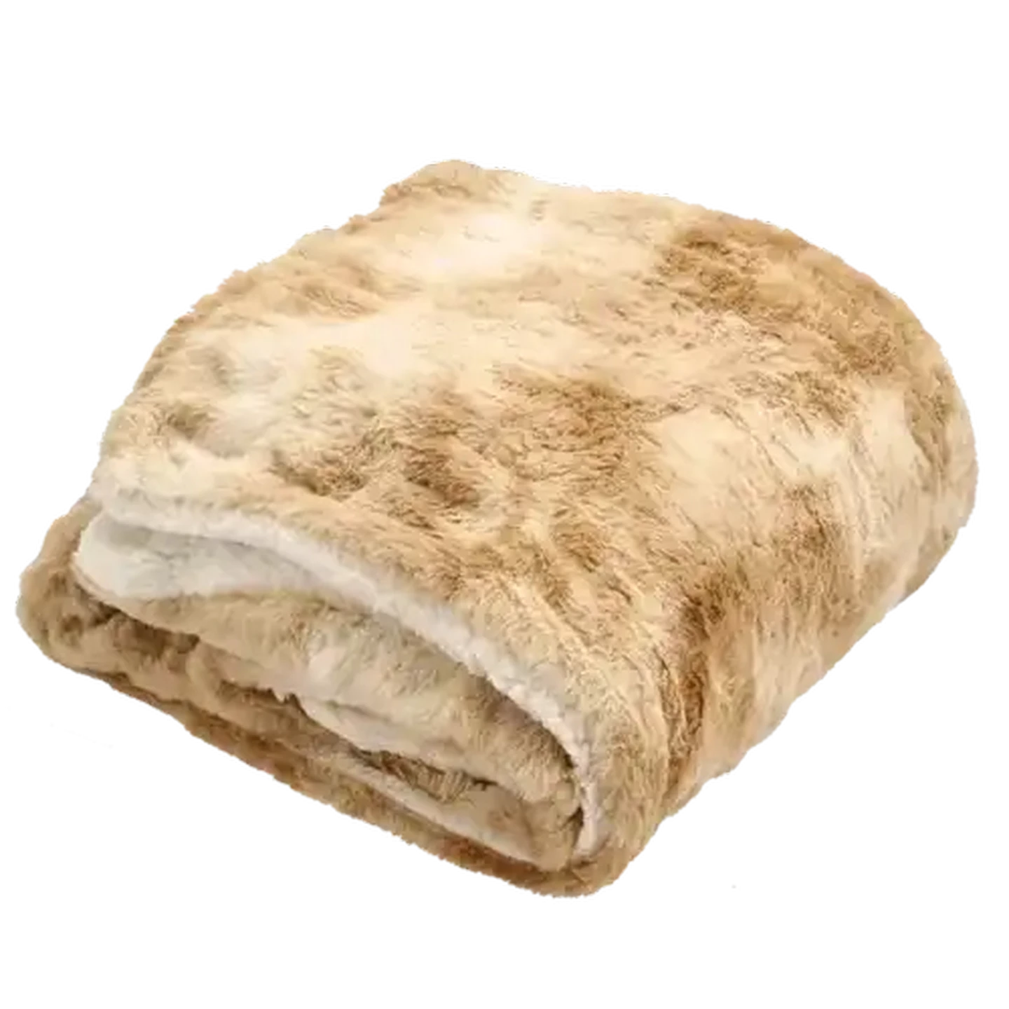 Image of Essentials Stone Luxury Faux Fur Blanket with Sherpa 200 x 220cm