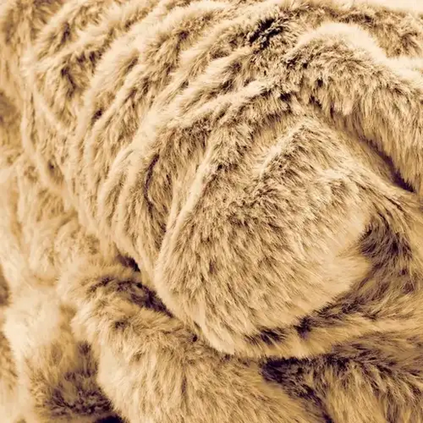 Image of Essentials Stone Luxury Faux Fur Blanket with Sherpa 200 x 220cm