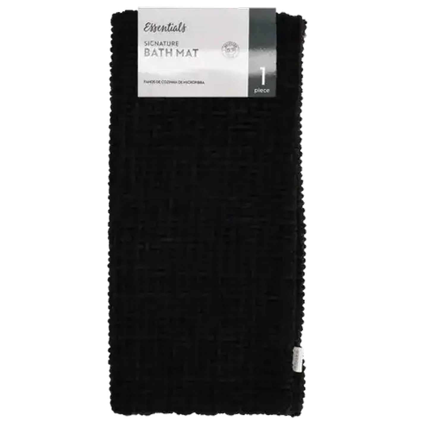 Image of Essentials Black Signature Bath Mat 50 x 70cm
