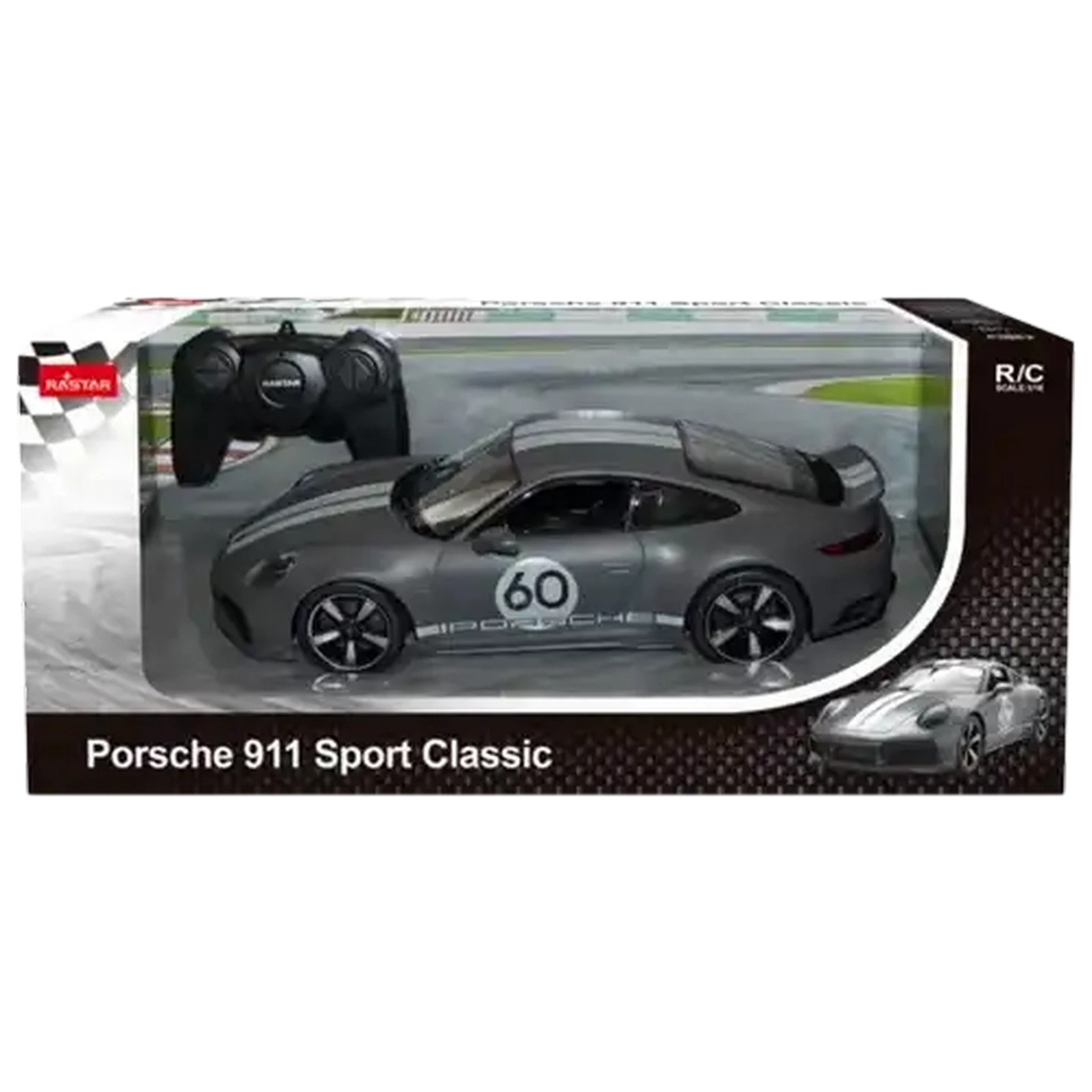 ホビーラジコン REALDRIVE PORSCHE 911 Carrera 1/16 Checkers Sixty60 | RASTAR Grey 1:16 Porsche 911 Radio Control Car