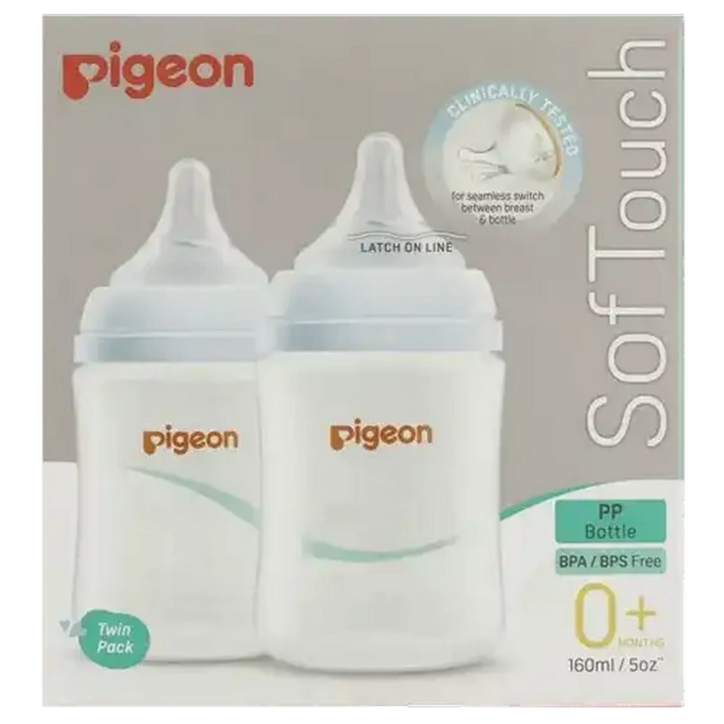 Image of Pigeon SofTouch Bottles 160ml 2 Pack 0 Months+