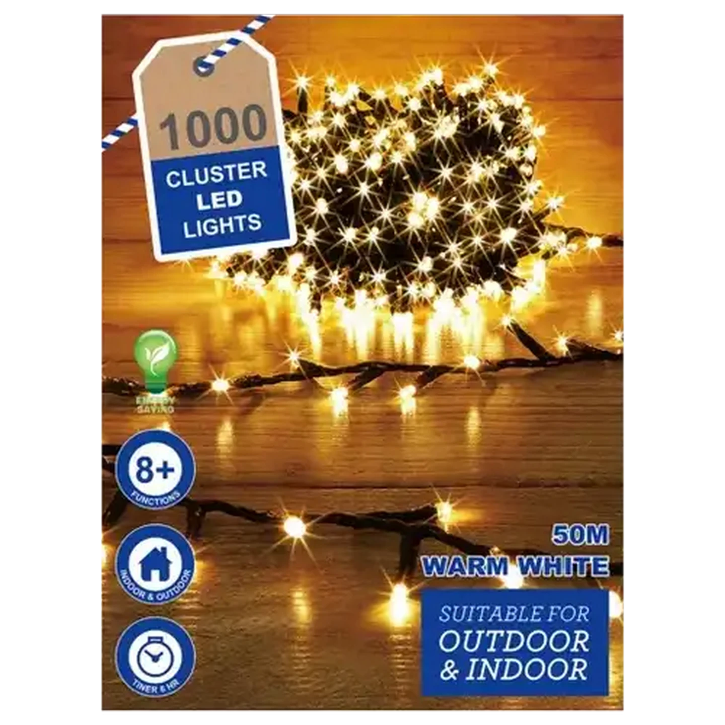 Image of Cluster String Warm White LED Lights 1000 Piece