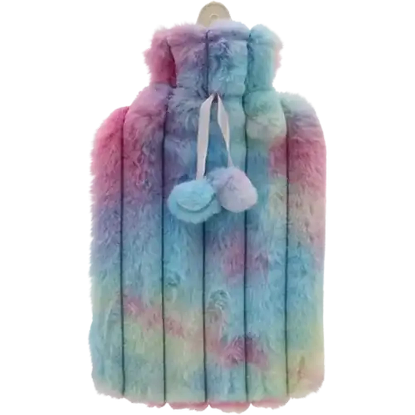 Image of Multicolour Fluffy Hot Water Bottle 2L (Colour May Vary)