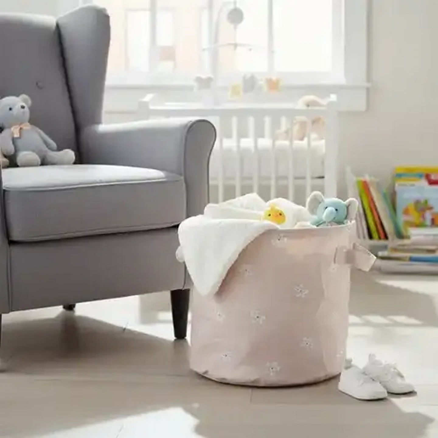 Image of Jolly Tots Little Flowers Collapsable Fabric Storage Bin 42 x 40cm