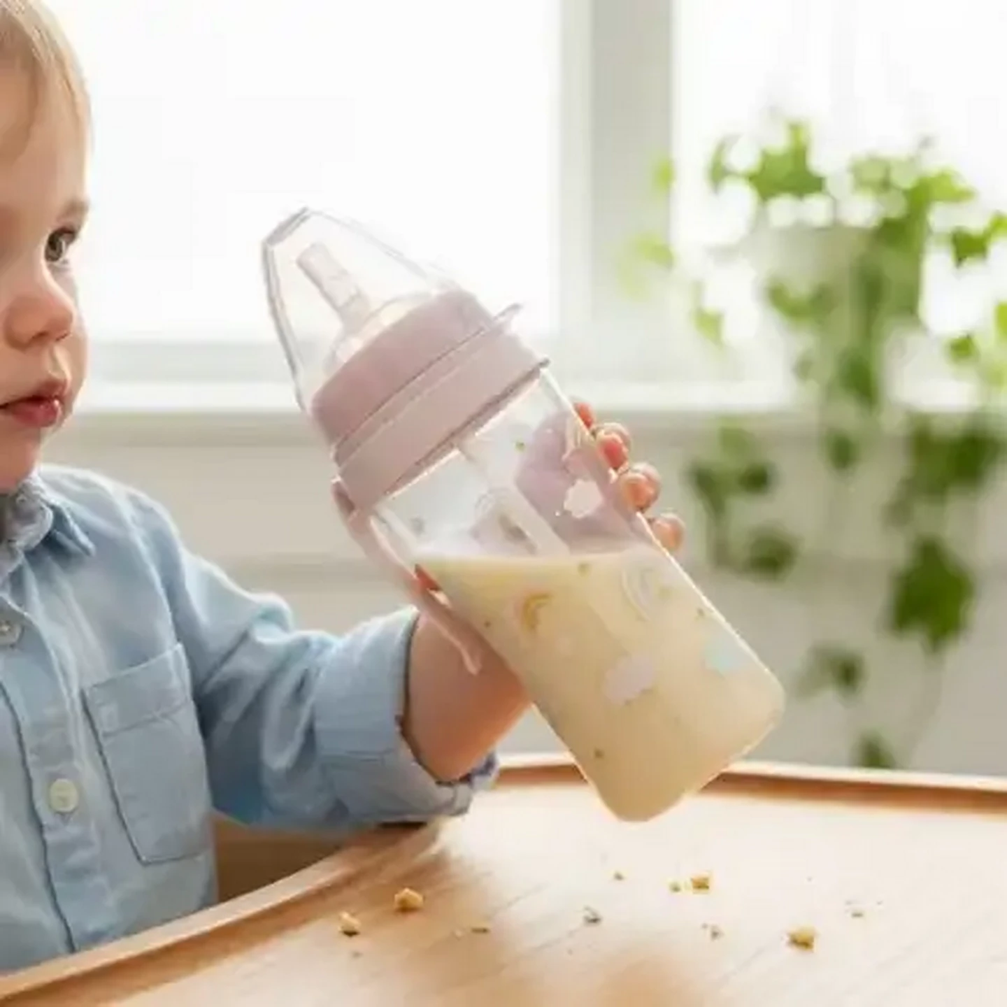 Image of Jolly Tots Straw Sipper Bottle 6 Months + 360ml (Design May Vary)